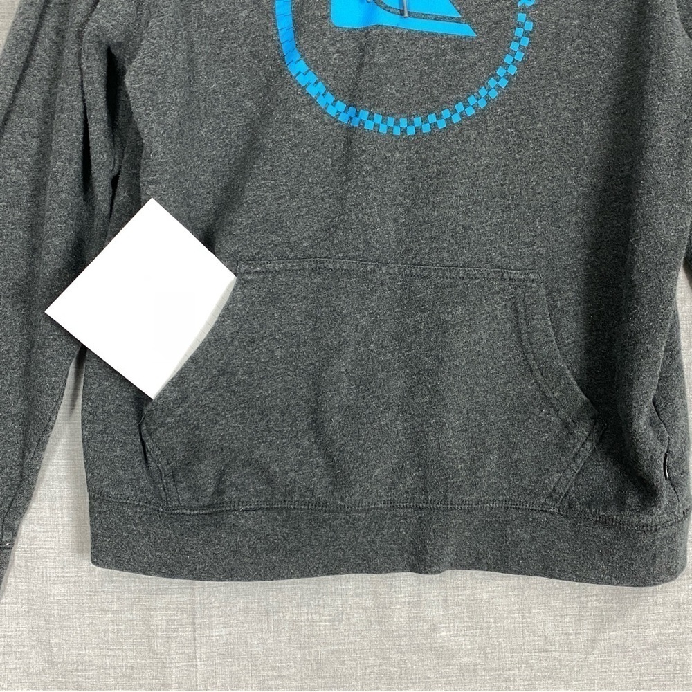 Quicksilver Hoodie Sz Medium Dark Gray Spell Out Kangaroo Pouch Pocket - Picture 5 of 12